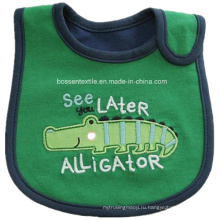 Рекламный мультфильм Аллигатор аппликация вышивка мягкий хлопок Terry Feeder детский фартук нагрудник